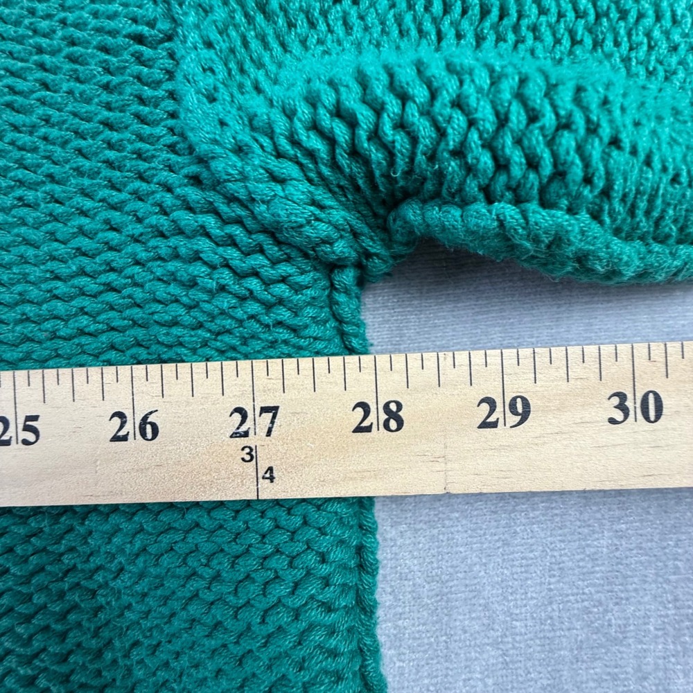 Free People Brookside V-Neck Sweater Emerald Green Oversized Chunky Knit Small - Picture 3 of 5